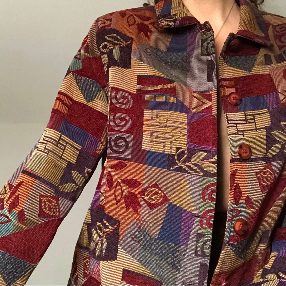 pattered textured blazer from Dana Kay